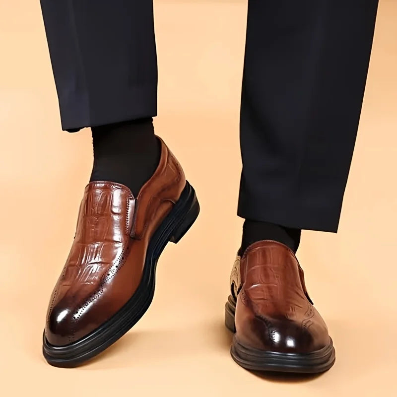 Leather Shoes for Men Wedding Formal Oxfords Business Casual Office Work Shoes for Men Classic Luxury Pointy Men's Dress Shoes