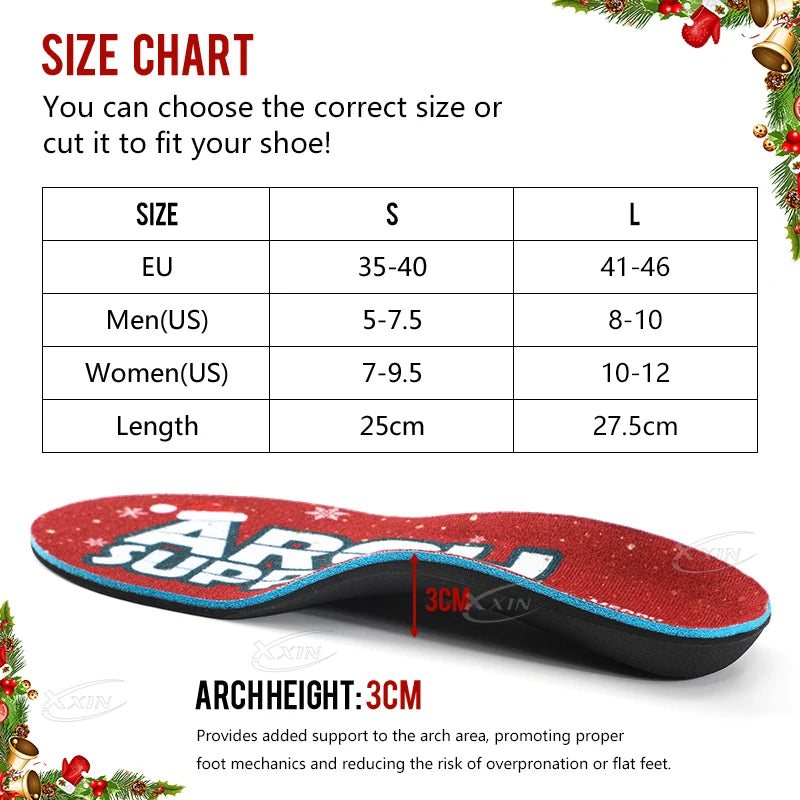 【Xxin】Arch Support Insole Orthopedic Insole Women Men Flat Foot Shoe Pad size35-46