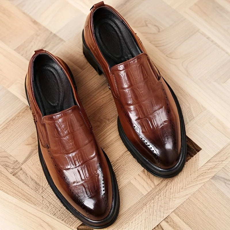 Leather Shoes for Men Wedding Formal Oxfords Business Casual Office Work Shoes for Men Classic Luxury Pointy Men's Dress Shoes
