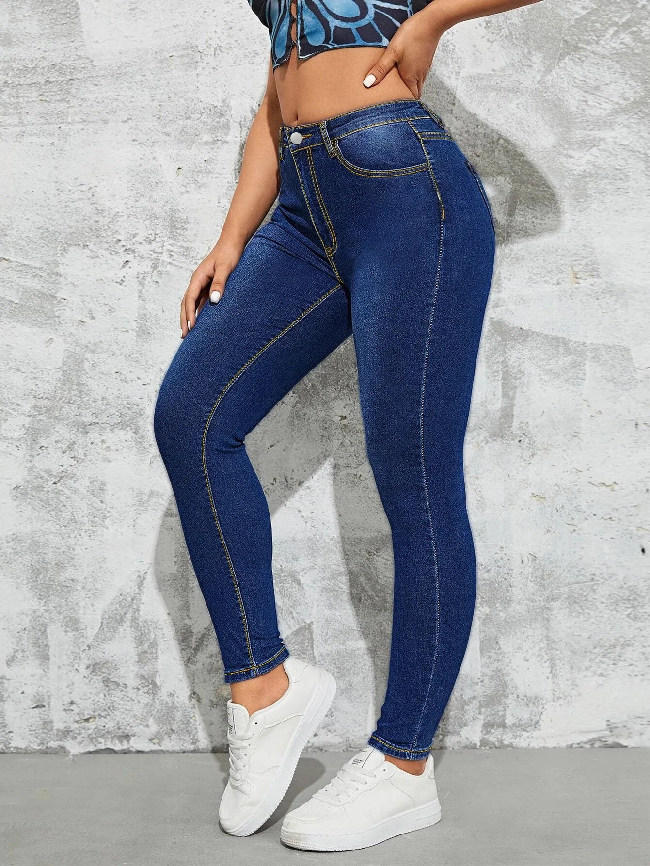 2023 Fall New High Waist Slim Fit Jeans For Women Fashion Stretch Skinny Denim Pencil Pants Casual Clothing S-2XL Drop Shipping