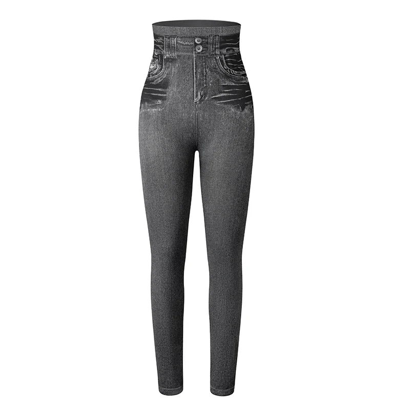 Miss Moly Fashion Slim Women Leggings Faux Denim Jeans Leggings Sexy Printing Summer Leggings Casual Pencil Pants Fitness Pants