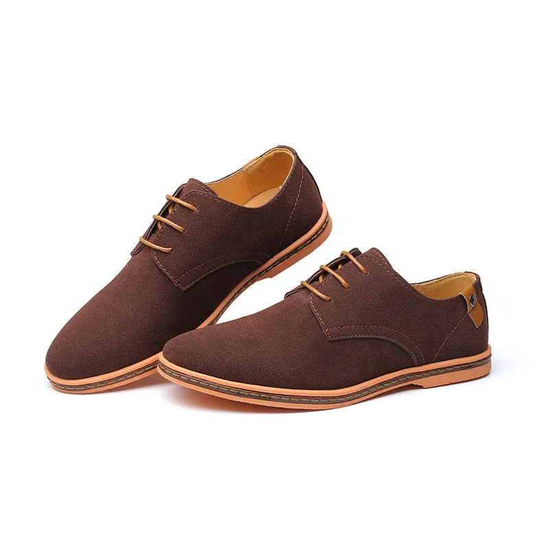 2022 Spring Suede Leather Men Shoes Oxford Casual Shoes Classic Sneakers Comfortable Footwear Dress Shoes Large Size Flats