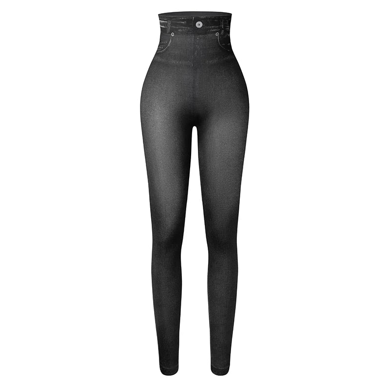 Miss Moly Fashion Slim Women Leggings Faux Denim Jeans Leggings Sexy Printing Summer Leggings Casual Pencil Pants Fitness Pants