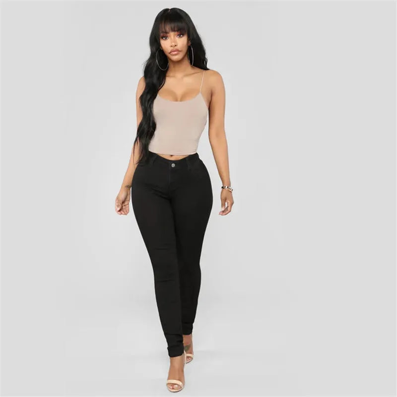 2025 New Women's High Waist Slim Jeans Fashion Casual Stretch Denim Pencil Pants