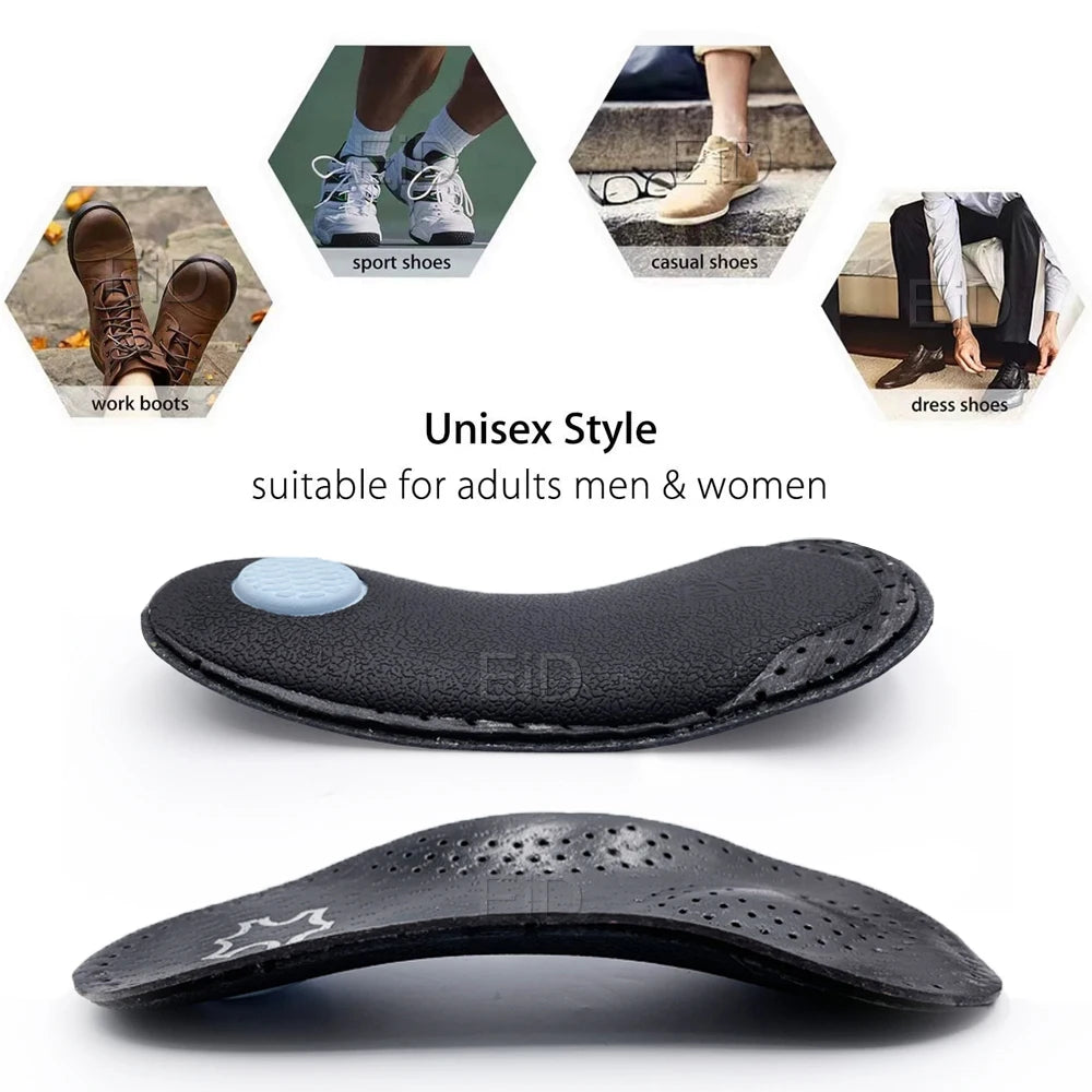 Leather orthotic insole for Flat Feet Arch Support O/X Leg orthopedic shoes sole Insoles for feet Plantar fasciitis men women