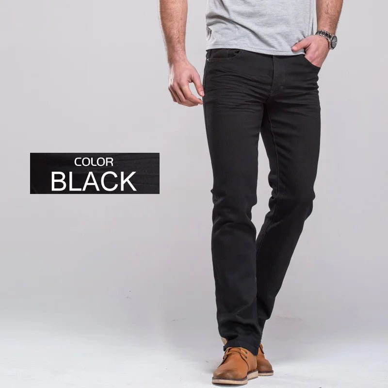 LGRG Men's Jeans Classic Straight Fit Stretch Denim Jeans Casual Blue Black Trousers Stretch Long Pants