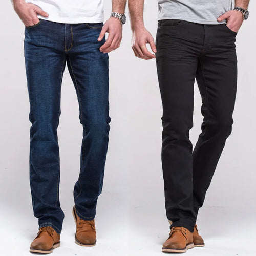 LGRG Men's Jeans Classic Straight Fit Stretch Denim Jeans Casual Blue Black Trousers Stretch Long Pants