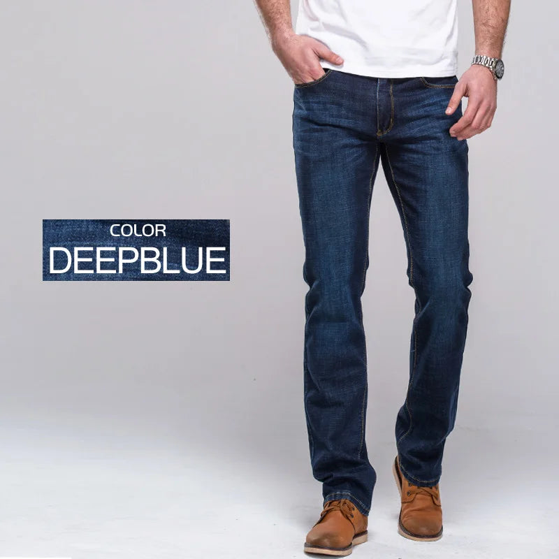 LGRG Men's Jeans Classic Straight Fit Stretch Denim Jeans Casual Blue Black Trousers Stretch Long Pants