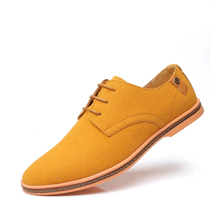 2022 Spring Suede Leather Men Shoes Oxford Casual Shoes Classic Sneakers Comfortable Footwear Dress Shoes Large Size Flats
