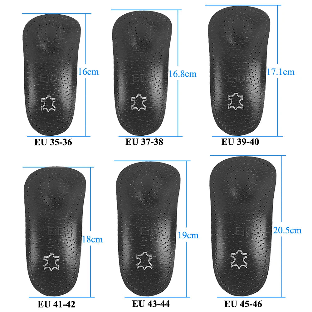 Leather orthotic insole for Flat Feet Arch Support O/X Leg orthopedic shoes sole Insoles for feet Plantar fasciitis men women