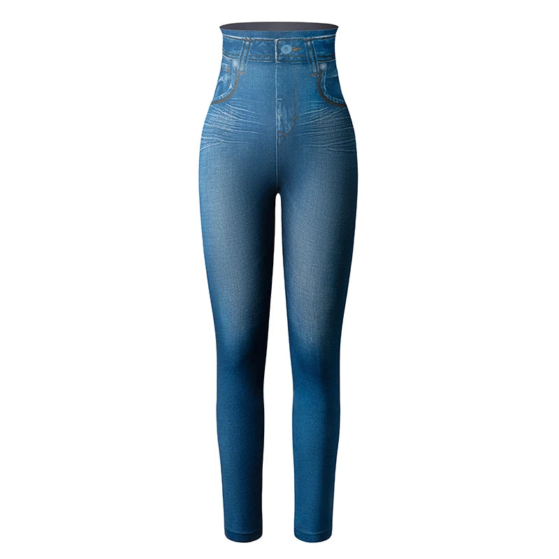 Miss Moly Fashion Slim Women Leggings Faux Denim Jeans Leggings Sexy Printing Summer Leggings Casual Pencil Pants Fitness Pants
