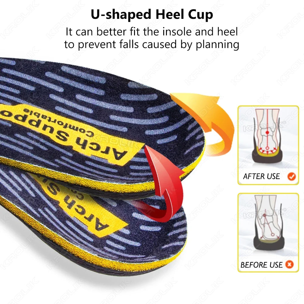 High Arch Support Orthopedic Sports Insoles Plantar Fasciitis Flat Foot Men & Women Sneaker Orthotic Plantillas Insert Shoe Sole