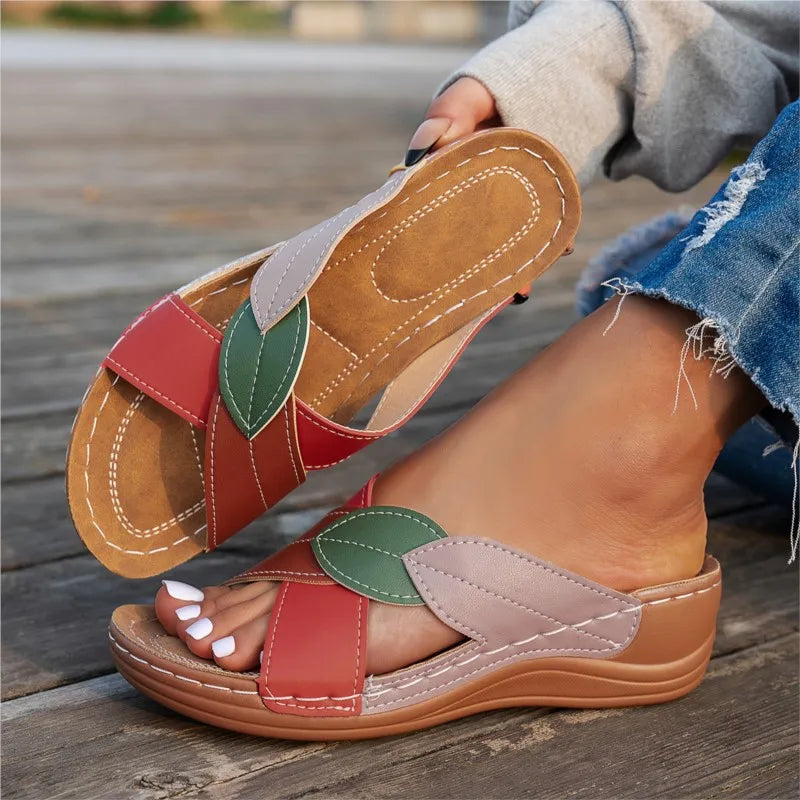 Summer Women Sandals Shoes Party Ladies Shoes Slides Sandals Ladies Wedge Sandals Woman Non-Slip Footwear Women Slippers Female