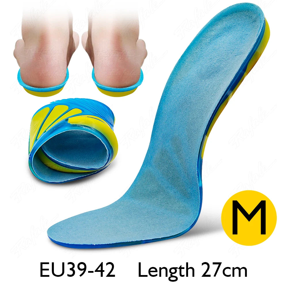 KROLIK Silicon Gel Insoles Absorption Pads Foot Care for Plantar Fasciitis Heel Spur Running Sport Insoles Outdoor Insoles