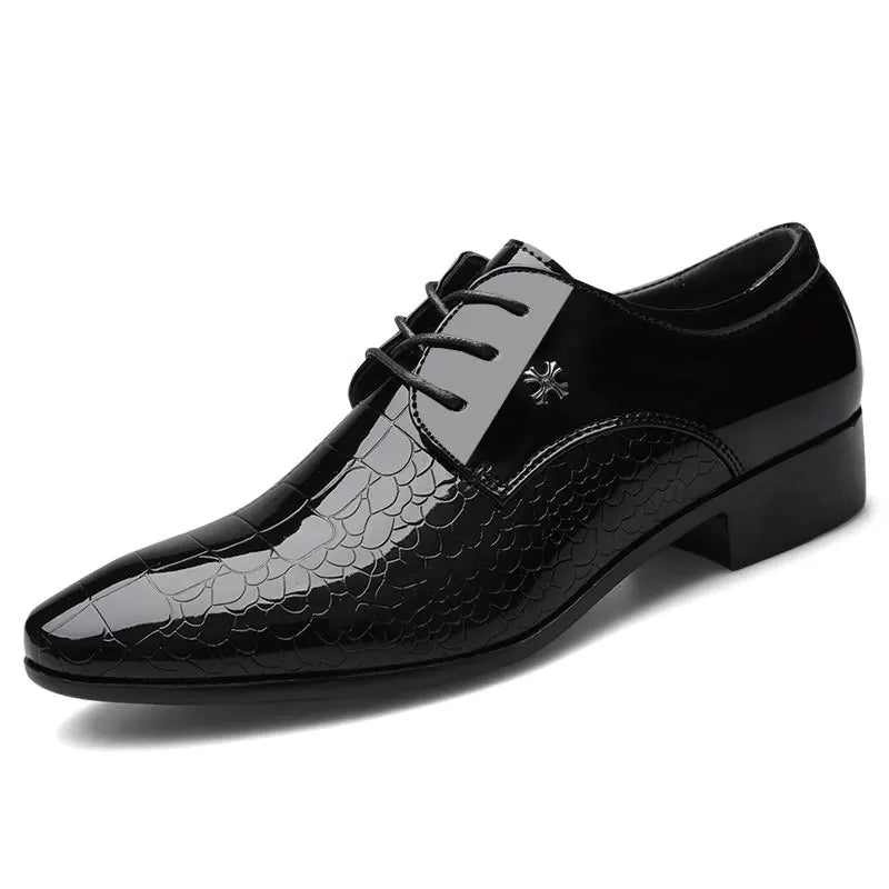 Luxury Men's Business Leather Shoes Black Formal Shoes Plus Size 38-49 Mens Wedding Shoe Lace Up Trend Shoes for Men Spring New