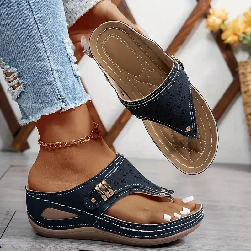 Summer Women Wedge Sandals Open Toe Outdoor New Flip Flops Fashion Casual Designer Shoes Slip on Platform Sandals Slides Women