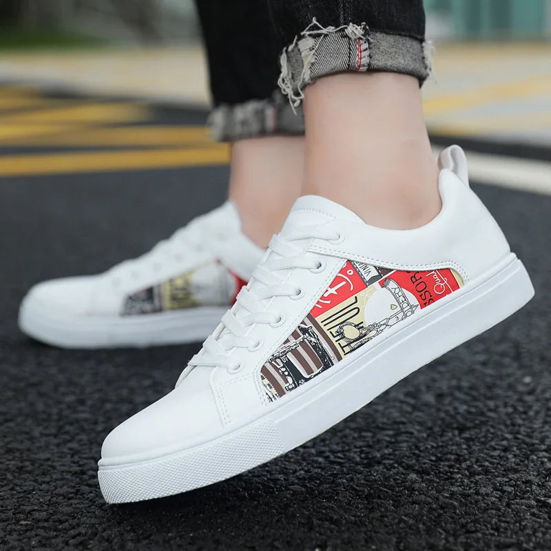 Men's Trend Casual Shoes Flats Shoes White Sneakers Breathable Leisure Male Sneakers Non-slip Footwear Men Vulcanized Shoes