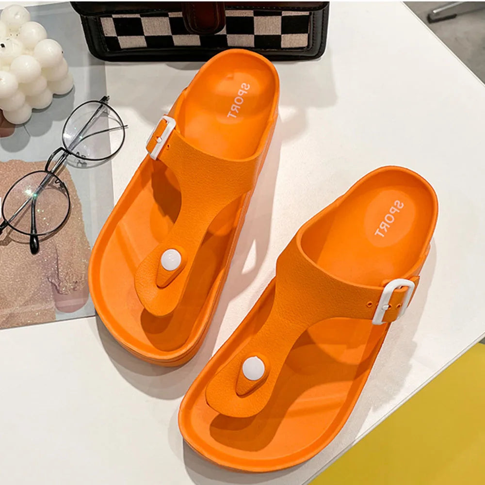 KIDMI New Women Flip-flops Sandals Outdoor EVA Waterproof Beach Sandals Thick Sole Cushioned Pool Shower Shoes Nonslip Sandals