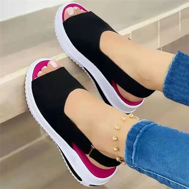 Shoes Summer Women Sandals Peep Toe Sandals Ladies Lightweight Sandals Woman Breathable New Fashion Non-Slip Female Footwear