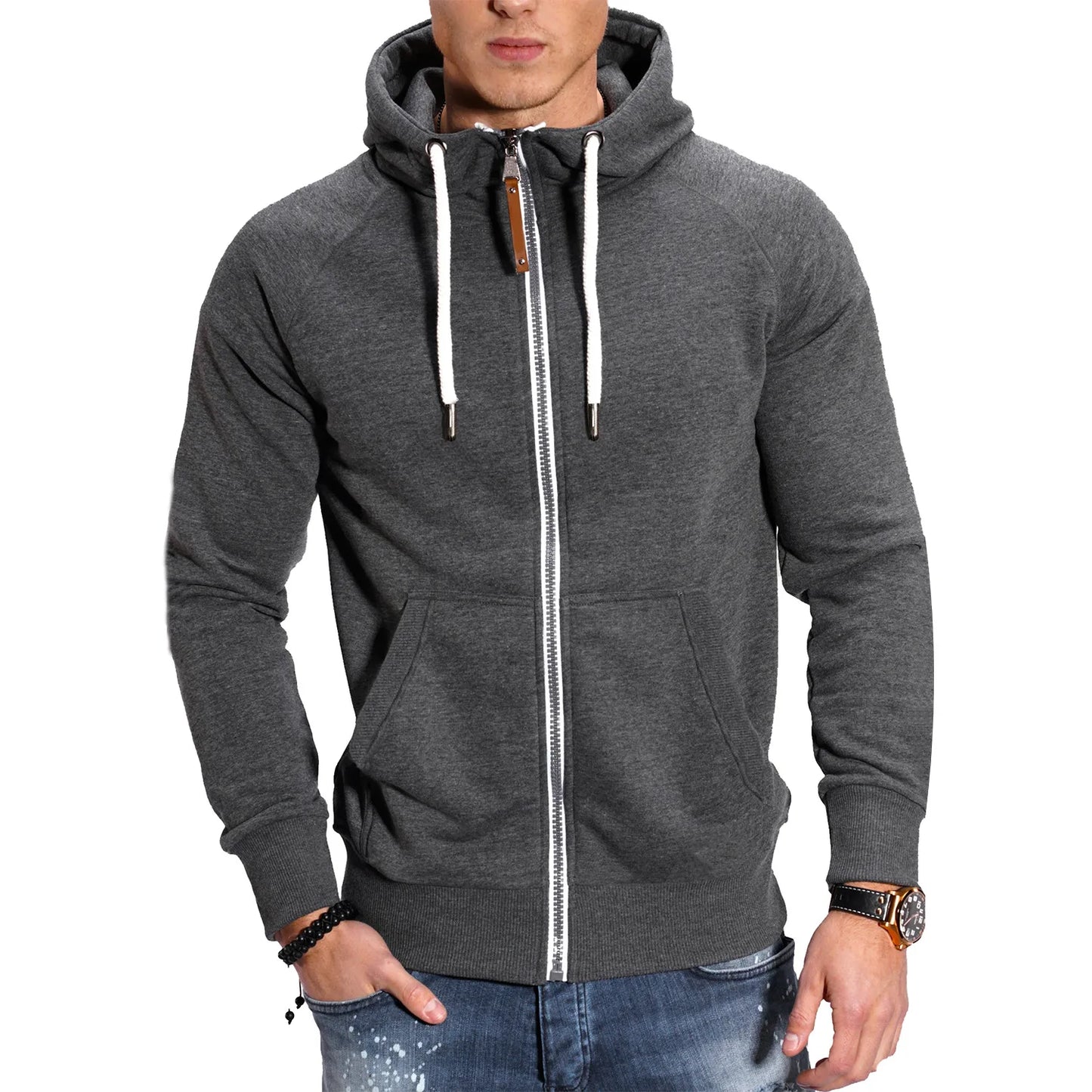New High Quality Men's Streetwear, Colorful Headphone Graphic Print Fashion Cotton Soft Outdoor Sports Hoodie