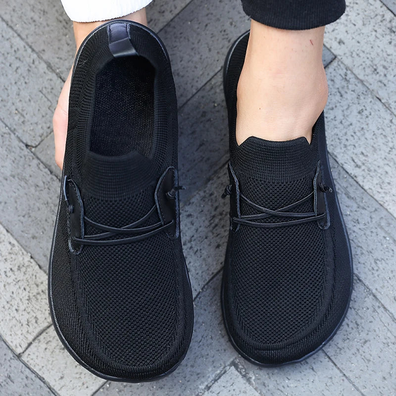 Men's Wide Toe Walking Sneakers Comfortable Lightweight Casual Running Sneakers 2025 Summer Non-Slip Minimalist Walking Shoes