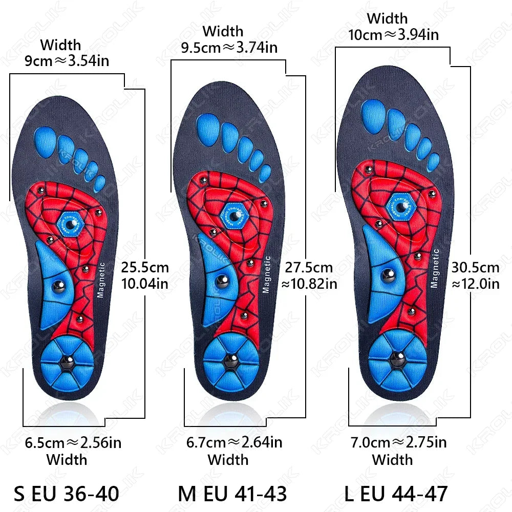 1 Pair Magnetic Therapy Foot Acupressure Insoles Men Women Magnet Massage Sports Cushion Inserts Comfort Soles Relaxation Insole