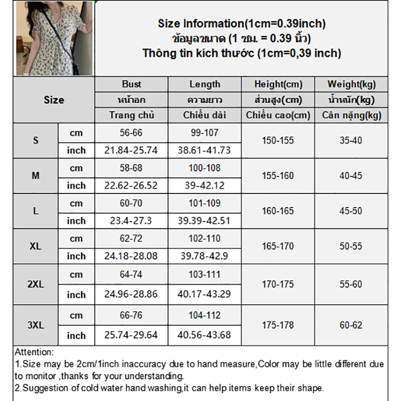 Elegant Floral Midi Dress for Women Korean Chic Printed V-neck Long Dress Female 2023 New Summer Short Sleeve Dresses