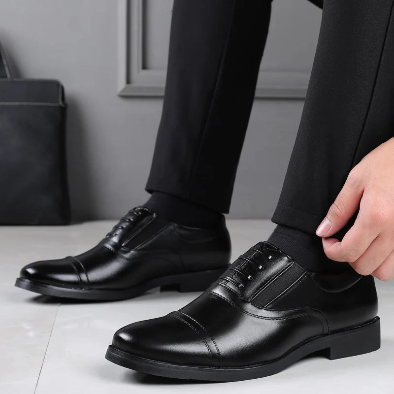 High Quality Formal Business Men Dress Shoes Breathable Leather Men Casual Shoes Italian Luxury Brand Non-slip Men Driving Shoes