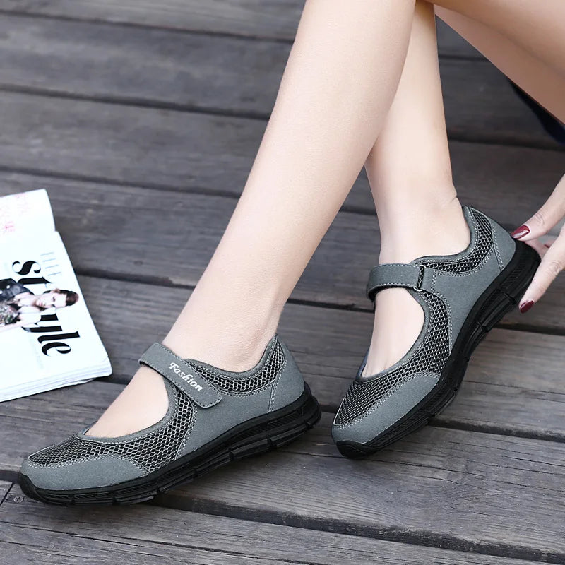 Summer Women Casual Shoes Soft Portable Sneakers Walking Shoes Flat Soles for Women Breathable Slip on Shoes