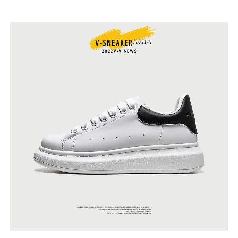 Spring New McQueen White Sneakers for Men and Women Couples Shoes2025Summer Breathable Season Comfortable Sneaker