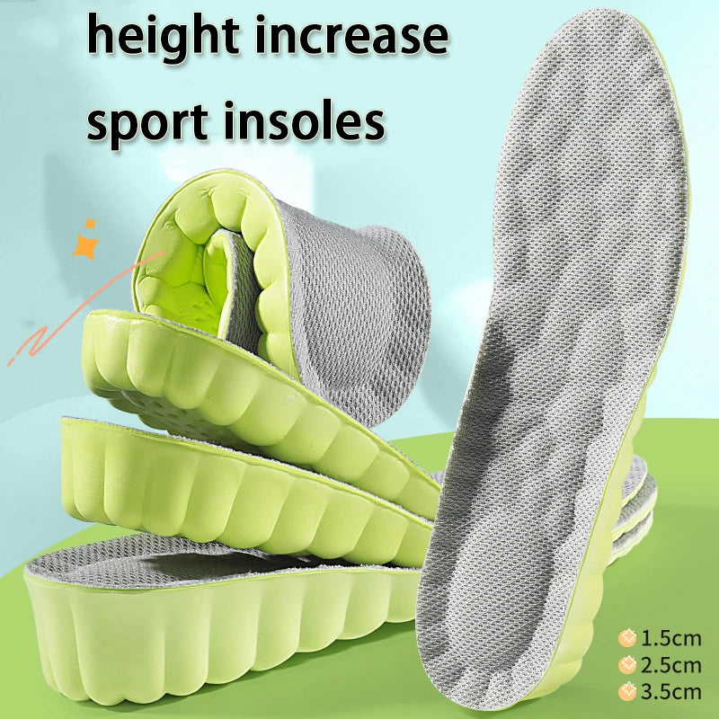 1Pair height increase insoles Breathable Anti-Odor Insole Shock Absorbing Shoe Sole Soft comfortable Sports Insole
