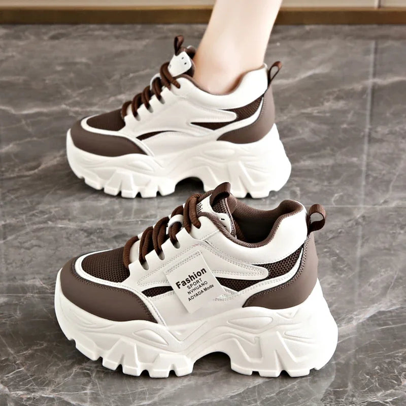 Lace Up Thick Bottom Vulcanized Shoes Breathable Non Slip Sports Shoes