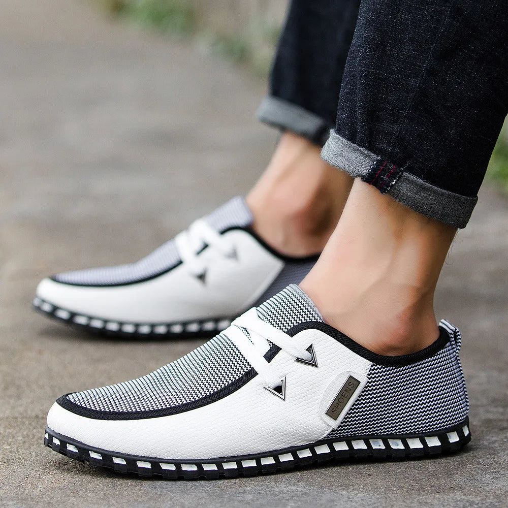Men Casual Leather Shoes Fashion Comfortable Business Male Shoe Summer Spring Light Plus Size Footwear New Man Sneakers