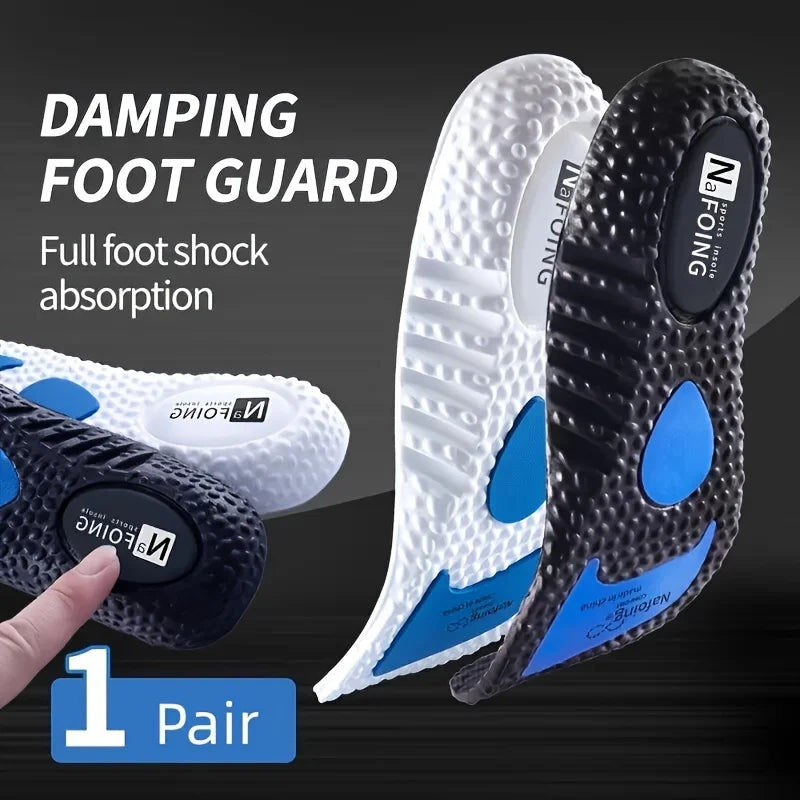 1Pair Soft Sports Shock Absorption Insoles, High Elastic Deodorant Comfortable Running Sneaker Insoles