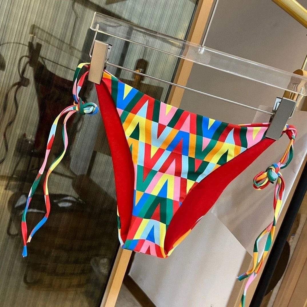 Luxury Brand Design 2025 Summer Swim Bikini Print Swimsuit 2 Piece Set For Women Sexy Swimwear Tankini Ladies Beach Wear Clothes