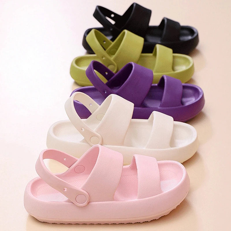 Kidmi Summer Women Sandals Couple Home Slippers Non-slip Breathability Thick Sole Home Womens Shoes Outdoor Soft Sole Sandals