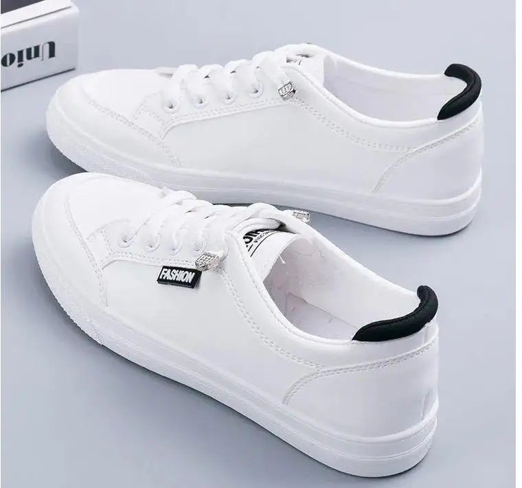 Vulcanize Flats Solid Color Mesh Shoes Young Woman Casual White Shoes