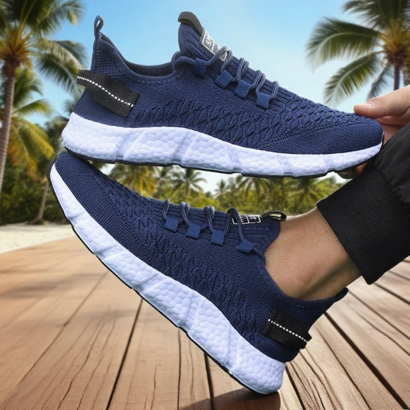 New Men's Running Shoes Summer Soft Soled Nique Grid Trend Design Breathable Walking Sneakers Versatile Outdoor Exercise Shoes