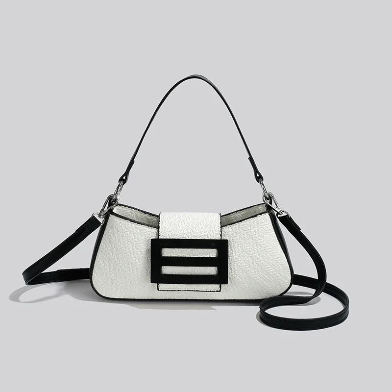 High Quality Women's Underarm Shoulder Bags Summer Fashion Pu Patchwork Party Handbags Elegant Chic Commute Crossbody Bag