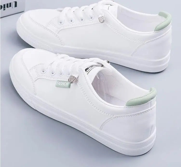 Vulcanize Flats Solid Color Mesh Shoes Young Woman Casual White Shoes