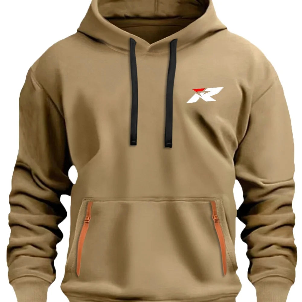 Fashion Unisex Hoodie with Logo Print, Oversized Drawstring Hooded Pullover S-XXXL, Kangaroo Pocket Casual Sweatshirt