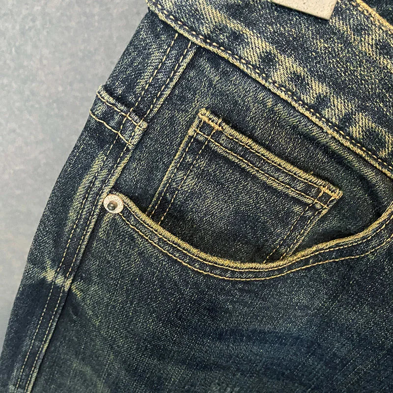 2023 Spring and Autumn New Fashion Trend Elastic Retro Large Size Haren Pants Men's Casual Loose Comfortable High Quality Jeans