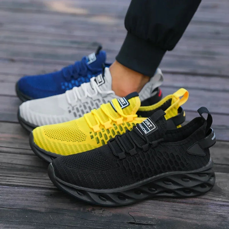 2025 Soft Soled Men's Summer Sports Shoes Breathable Anti-Odor Mesh Running Shoes New Outdoor Walking Training Tennis Sneakers