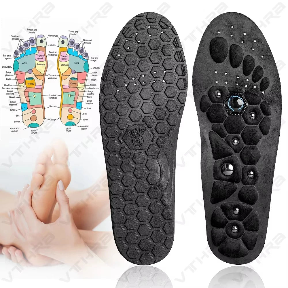 1 Pair Acupressure Foot Insoles For Men Women Orthopedic Gel Magnetic Shoe Inserts Magnet Technology Support Insole