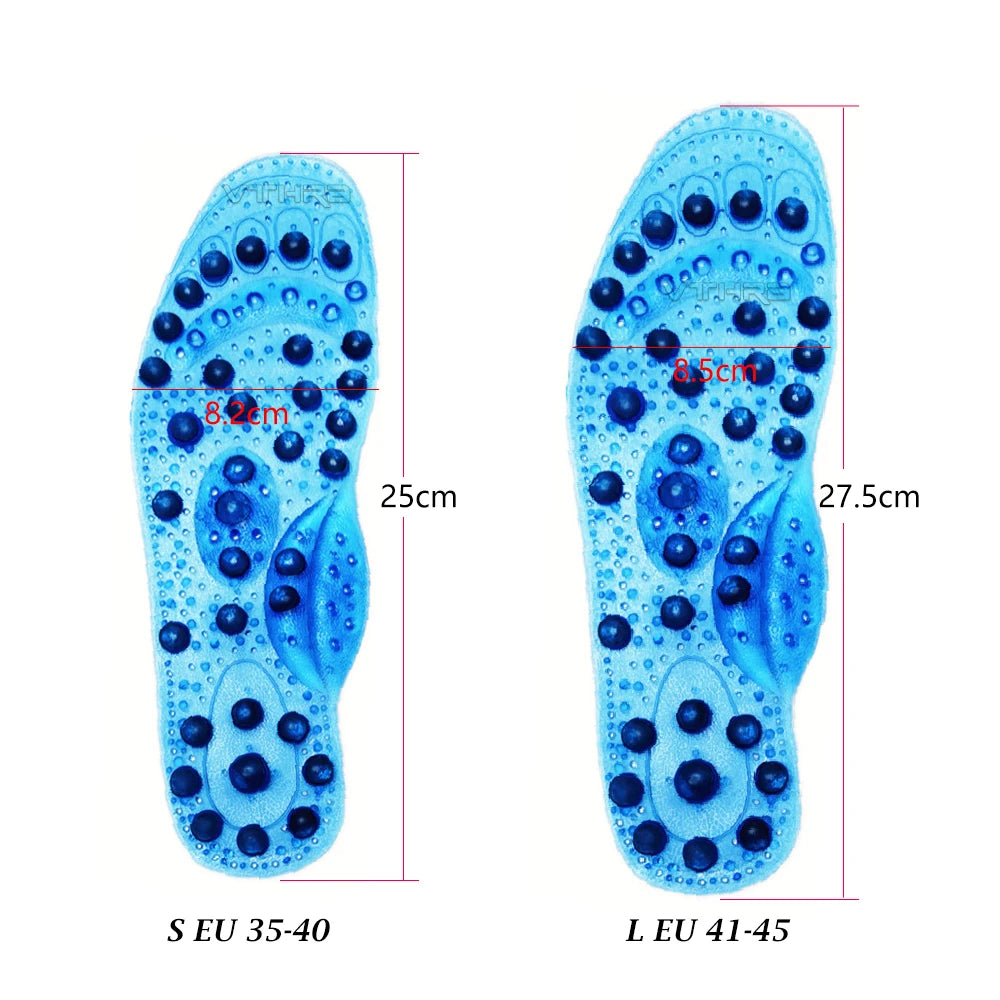 1 Pair Magnetic Therapy Insoles Enhanced Upgrade 68 Magnets Advanced Foot Acupressure Shoes Pads Massage Slimming Insoles Unisex