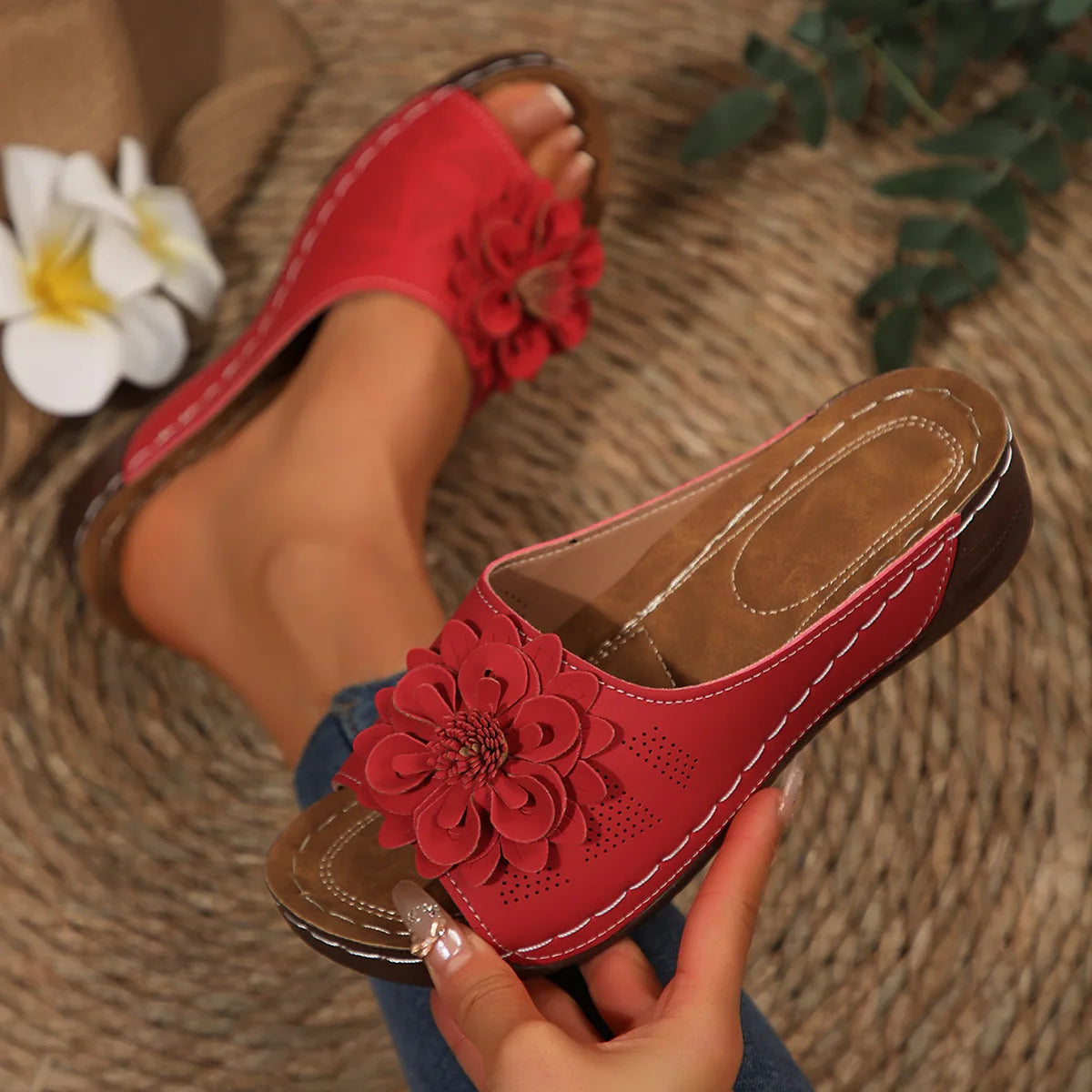 Women's Sandals Soft Heels Sandals Summer 2025 Casual Wedges Heeled Shoes Women Elegant Low Platform Slippers Sandalias Mujer