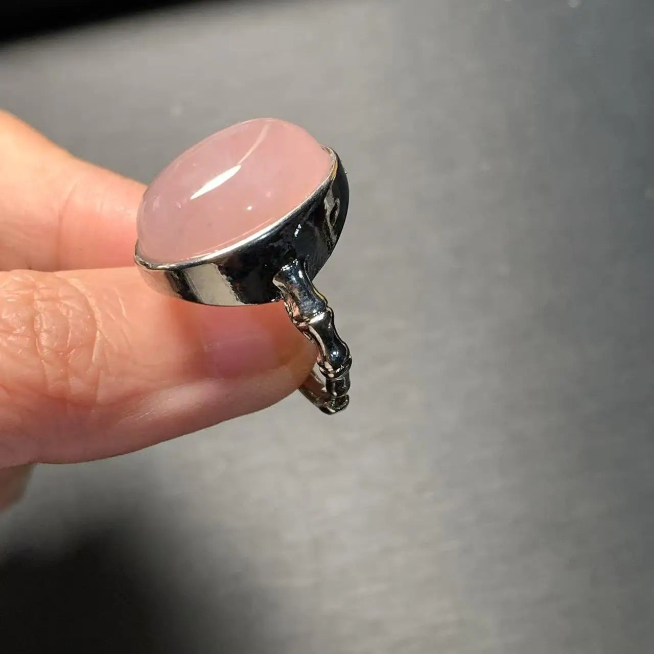 MM Natural Rose Quartz Ring Adjustable Female Ring Jewelry for Women Gift Wholesale High Quality Vintage Fine