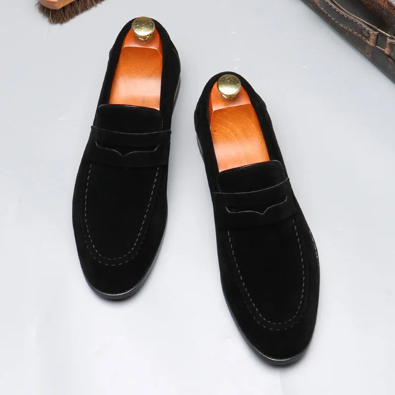 Designer Fashion Suede Patent Leather Casual Shoes For Men Loafers Formal Wedding Dress Homecoming Footwear Zapatos Hombre