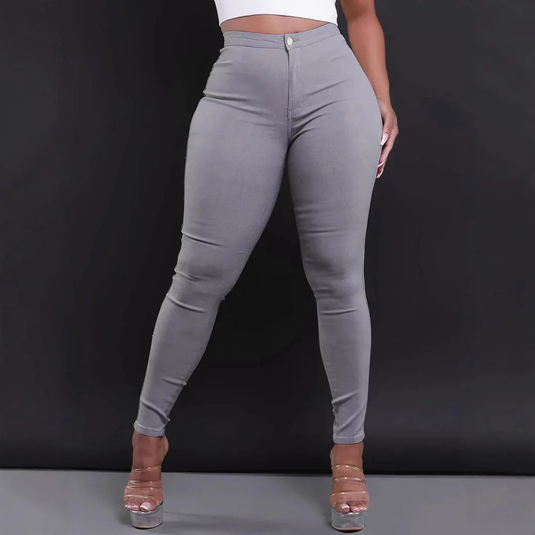 New Skinny Jeans for Spring and Summer. Available in A Variety of Colors. Women's Casual High-waisted Denim Small Leg Pants