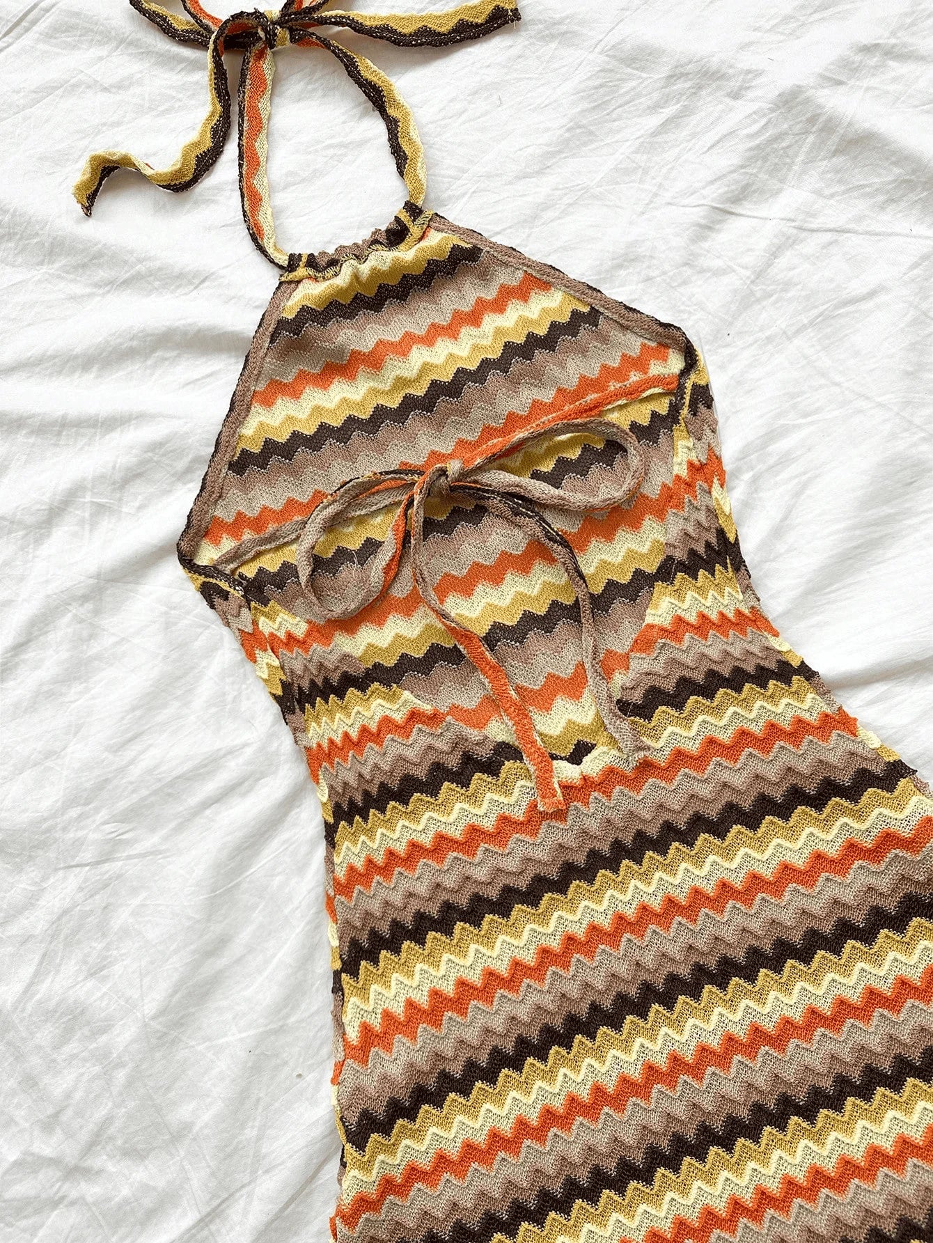 Ladies Spring/Summer Boho Chic Halter Dress Slim Sexy Mini Flowy Fashionable Women's Clothing